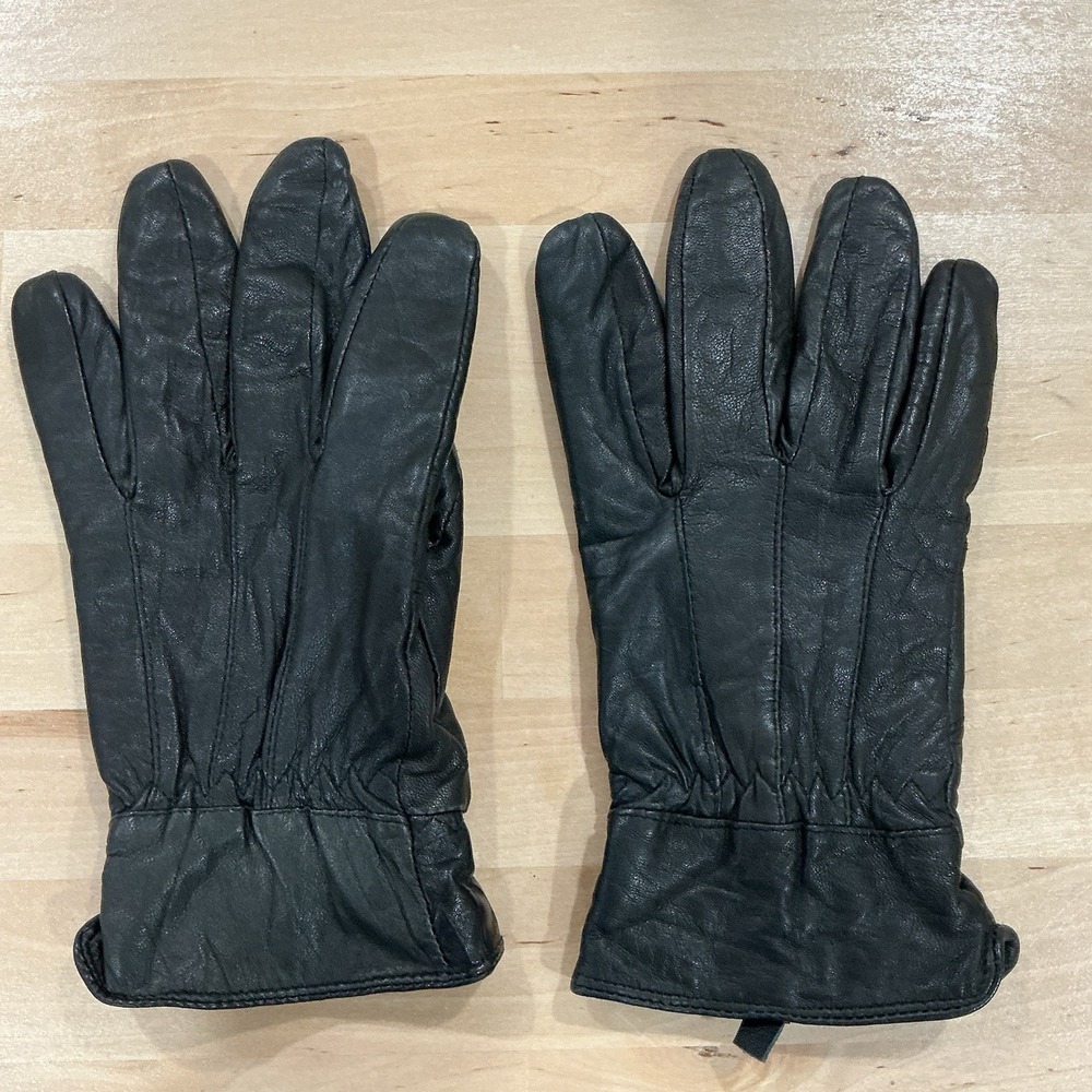 Thinsulate Men's Insulated (40 gram) Black Leather Gloves Size Medium